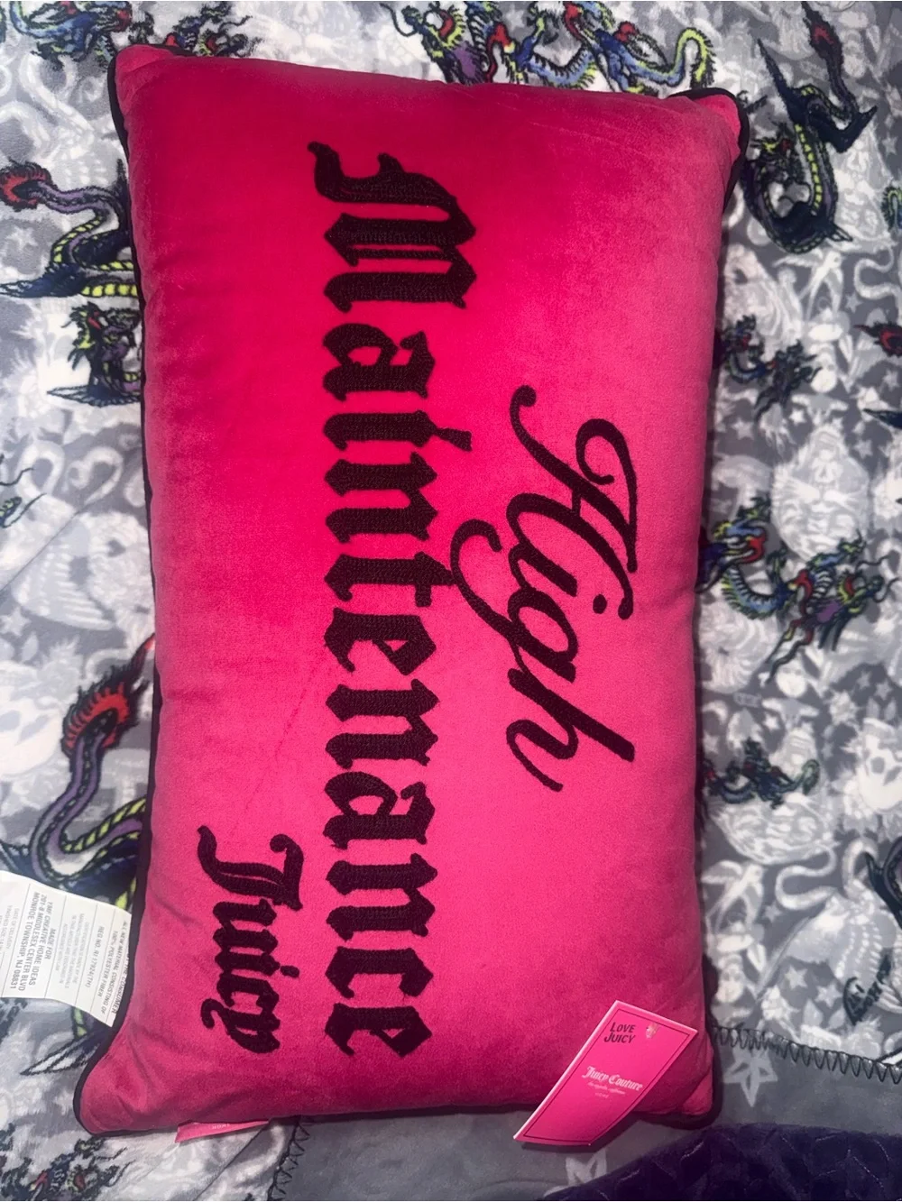 Juicy Couture Home High Maintenance Velvet Throw Pillow